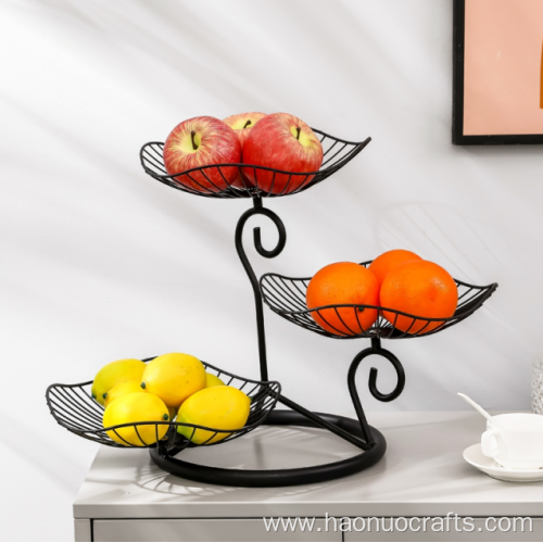 A three-tiered fruit basket